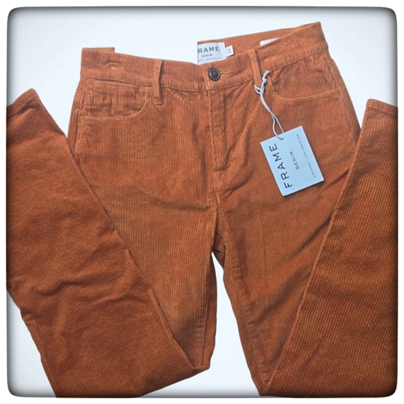FRAME Denim High-Rise Straight Fit Amber Cuordoroys-Size 24